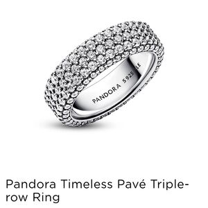 Pandora Silver Timeless Pavé Triple-row Ring